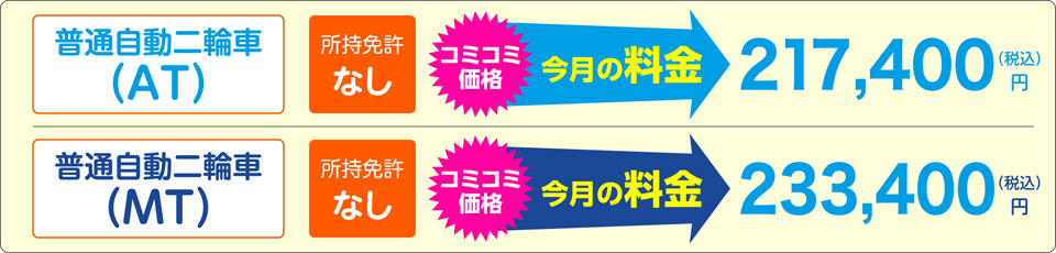 普通免許をお持ちでない方 特別料金